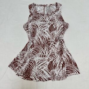 Apt. 9 Brown and White Pattern Tank Top